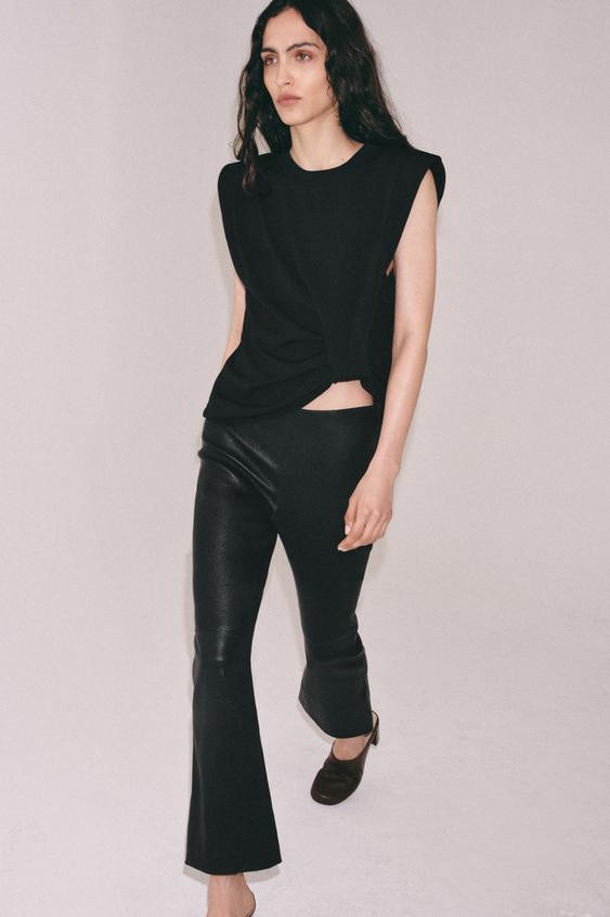 SHOULDER PAD KNIT TOP | Zara US