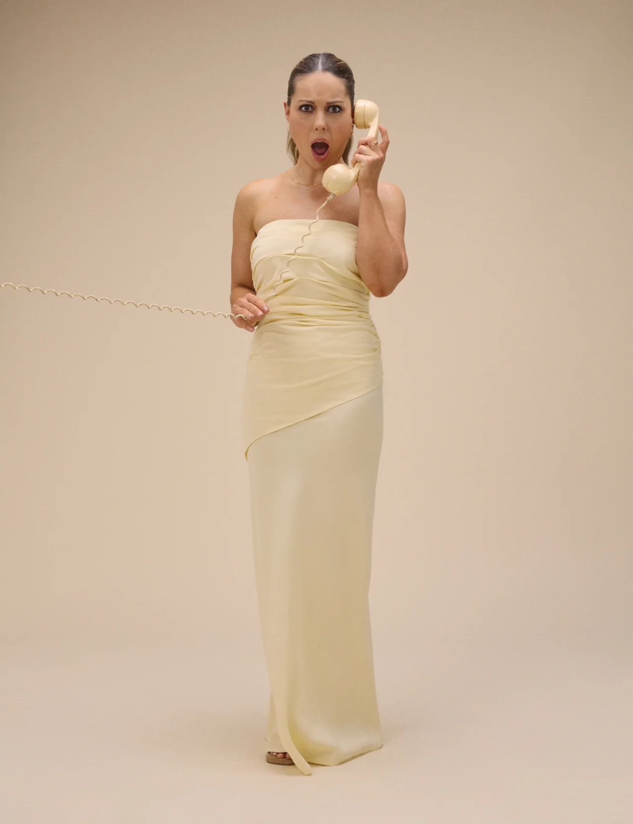 Butter Yellow Bandeau Kiva Midi Dress | Nobody's Child