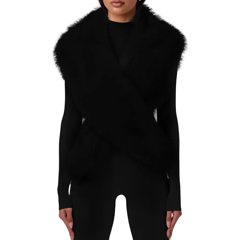 Naked Wardrobe Faux Fur Scarf in Black at Nordstrom | Nordstrom