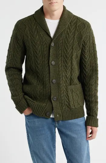 Wool Blend Fisherman Cardigan | Nordstrom