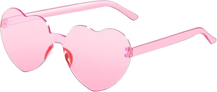 Heart Shaped Sunglasses for Women Colorful Glasses Fun Trendy Transparent Heart Sunglasses Party ... | Amazon (US)