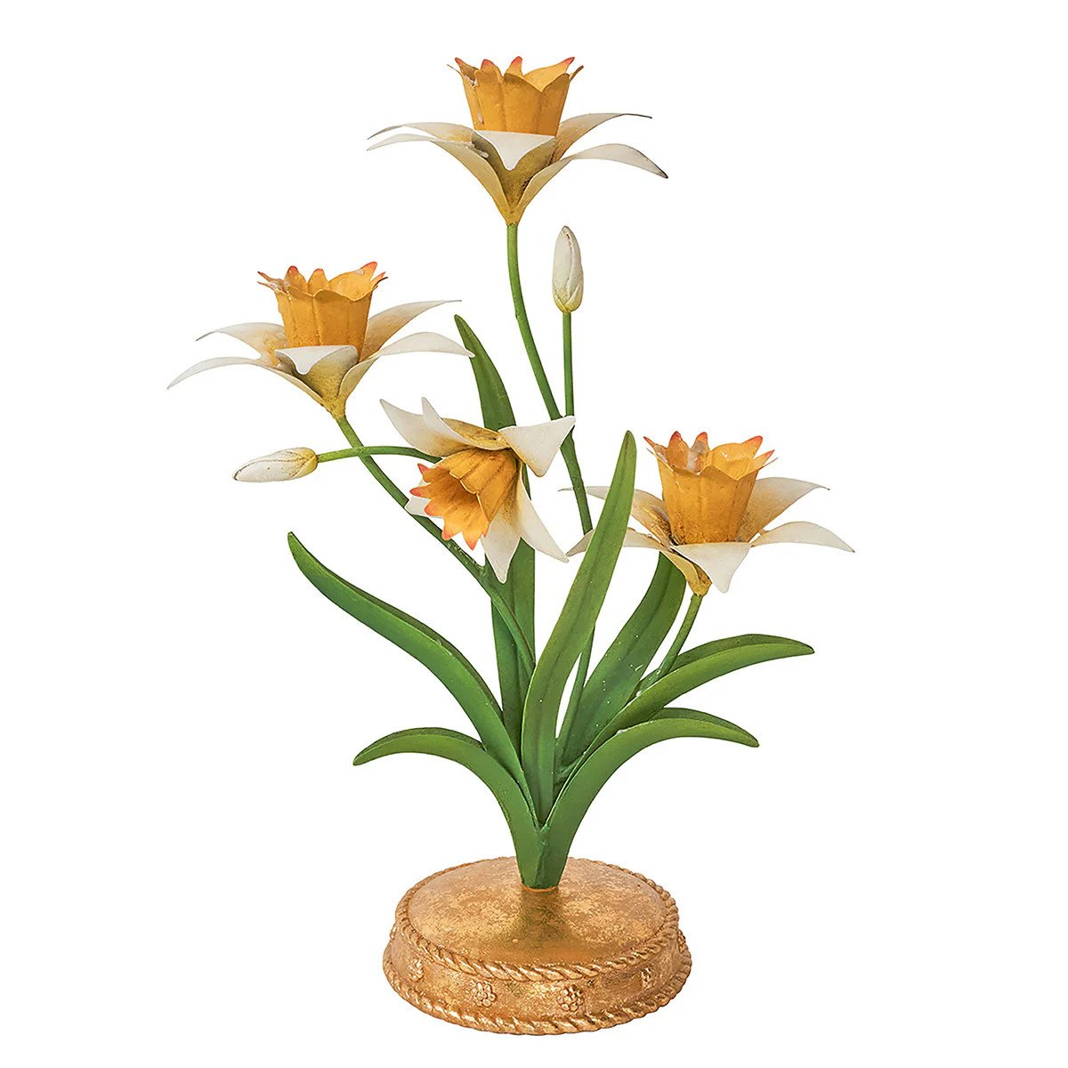 Meadow Walk Daffodil 14" Centerpiece Candelabra in Yellow | Over The Moon