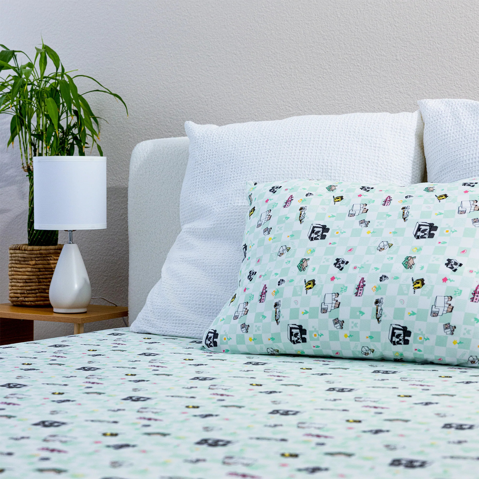 Minecraft Sleep Repeat Bamboo Bed Sheet Set | Bellabu Bear