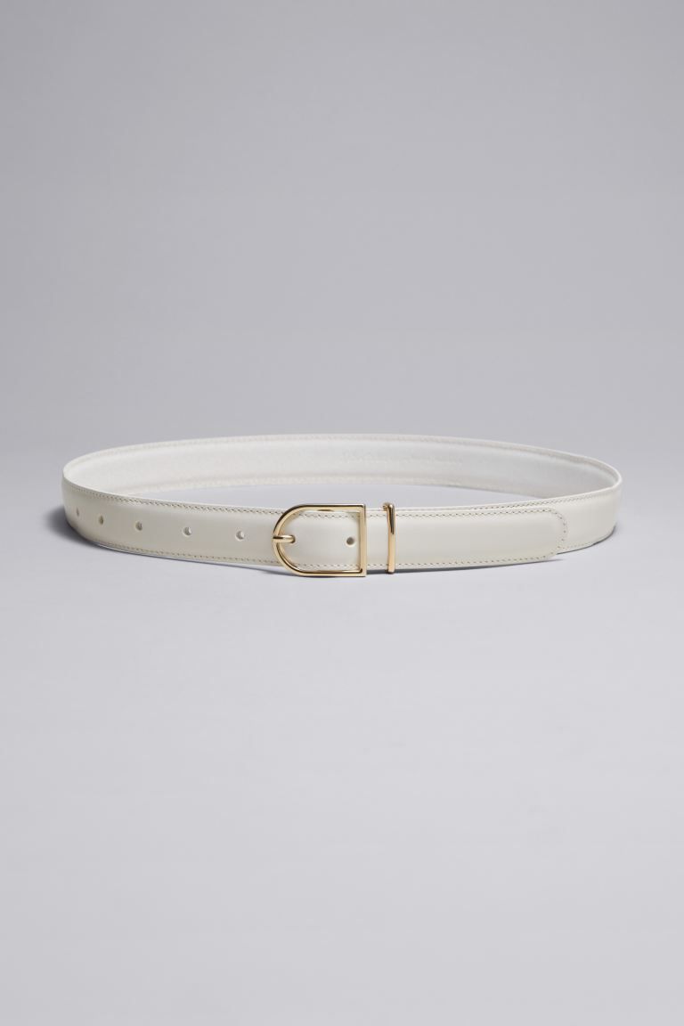 Leather Belt - Cream - Ladies | H&M GB | H&M (UK, MY, IN, SG, PH, TW, HK)