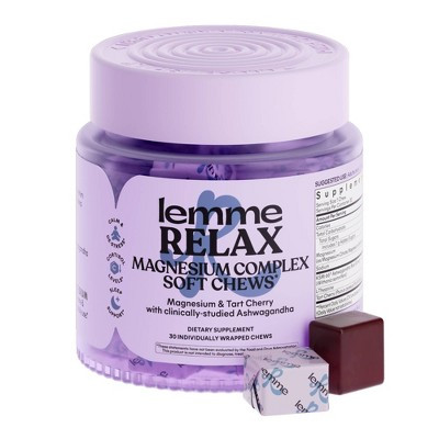 Lemme Relax Soft Chews - Magnesium Complex - Stress & Sleep Support - Blackberry Lemonade Flavored - 30ct | Target