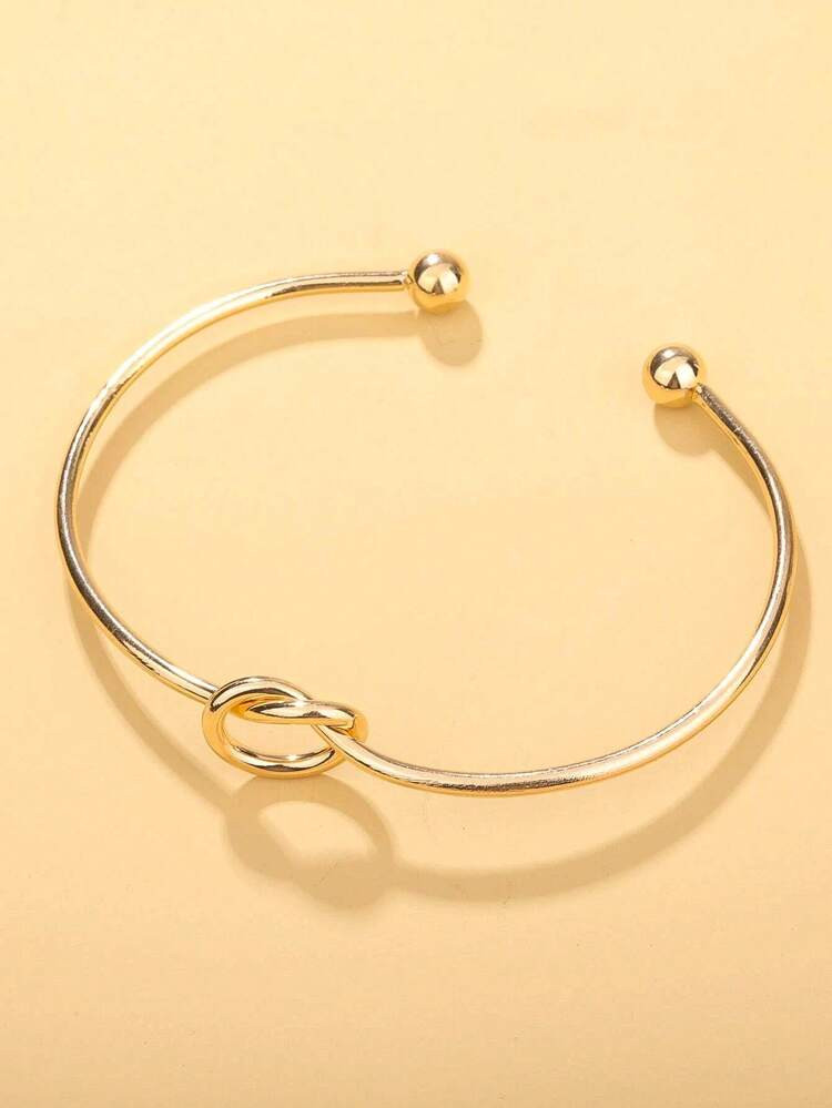 New
     
      1pc Fashionable Knot Decor Cuff Bangle For Women For Daily Decoration | SHEIN