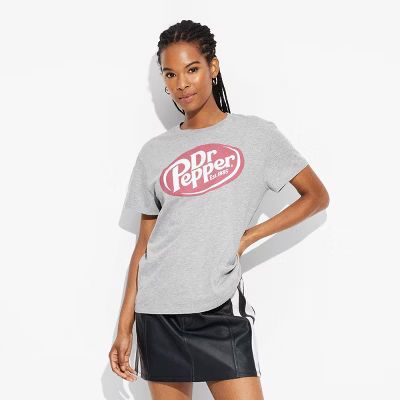 Women's Dr Pepper Short Sleeve Graphic T-Shirt - Heather Gray | Target