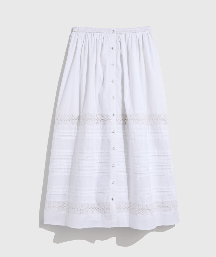 Poplin Lace Midi Skirt | vineyard vines