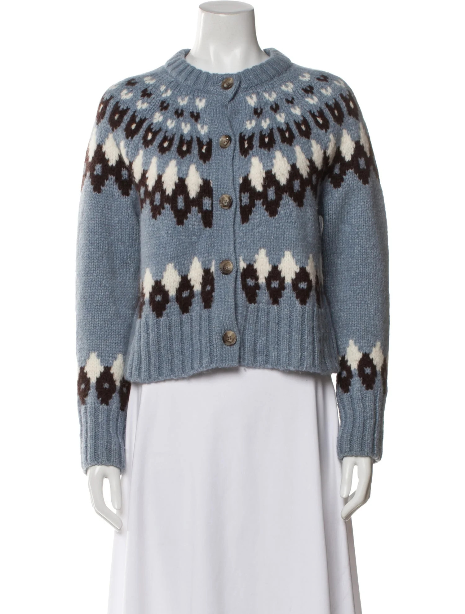 Veronica Beard Alpaca Printed Sweater - Blue Knitwear, Clothing - WV1405335 | The RealReal | The RealReal