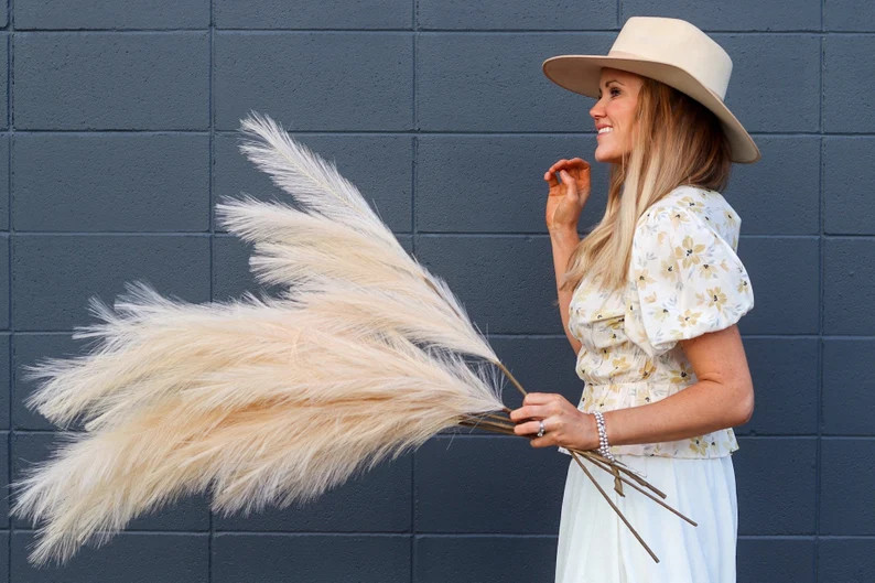 Pampas Grass 3 stems Faux Artificial By Luxe B | Etsy | Etsy (US)