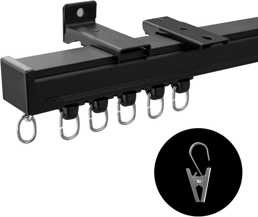 Ceiling Curtain Track Ceiling and Wall Mounted Heavy-Duty Curtains Rails Room Divider Curtains Sh... | Amazon (US)