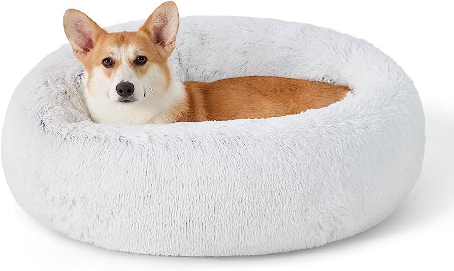 Bedsure Calming Dog Bed for Medium Dogs - Donut Washable Medium Pet Bed, 30 inches Anti Anxiety R... | Amazon (US)