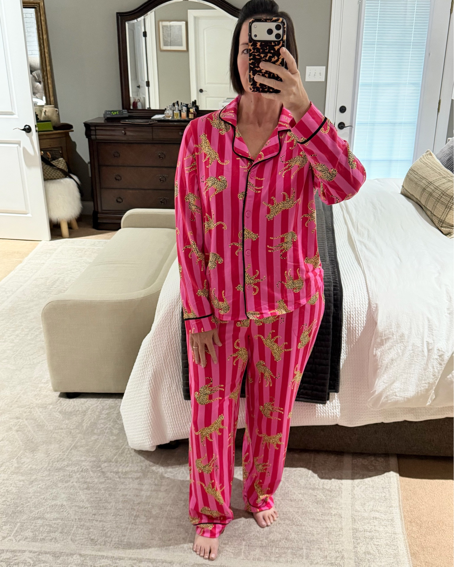 Obsessed with these adorable cheetah striped pajamas! Super soft, run true to size, feel so good on. Love them!

#LTKmorningroutine #LTKOver40