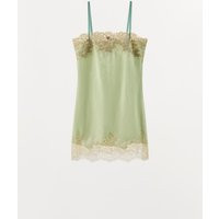 Zara - Zw Collection Jacquard Lace Dress - Washed Green - Xs - Woman | Zara US
