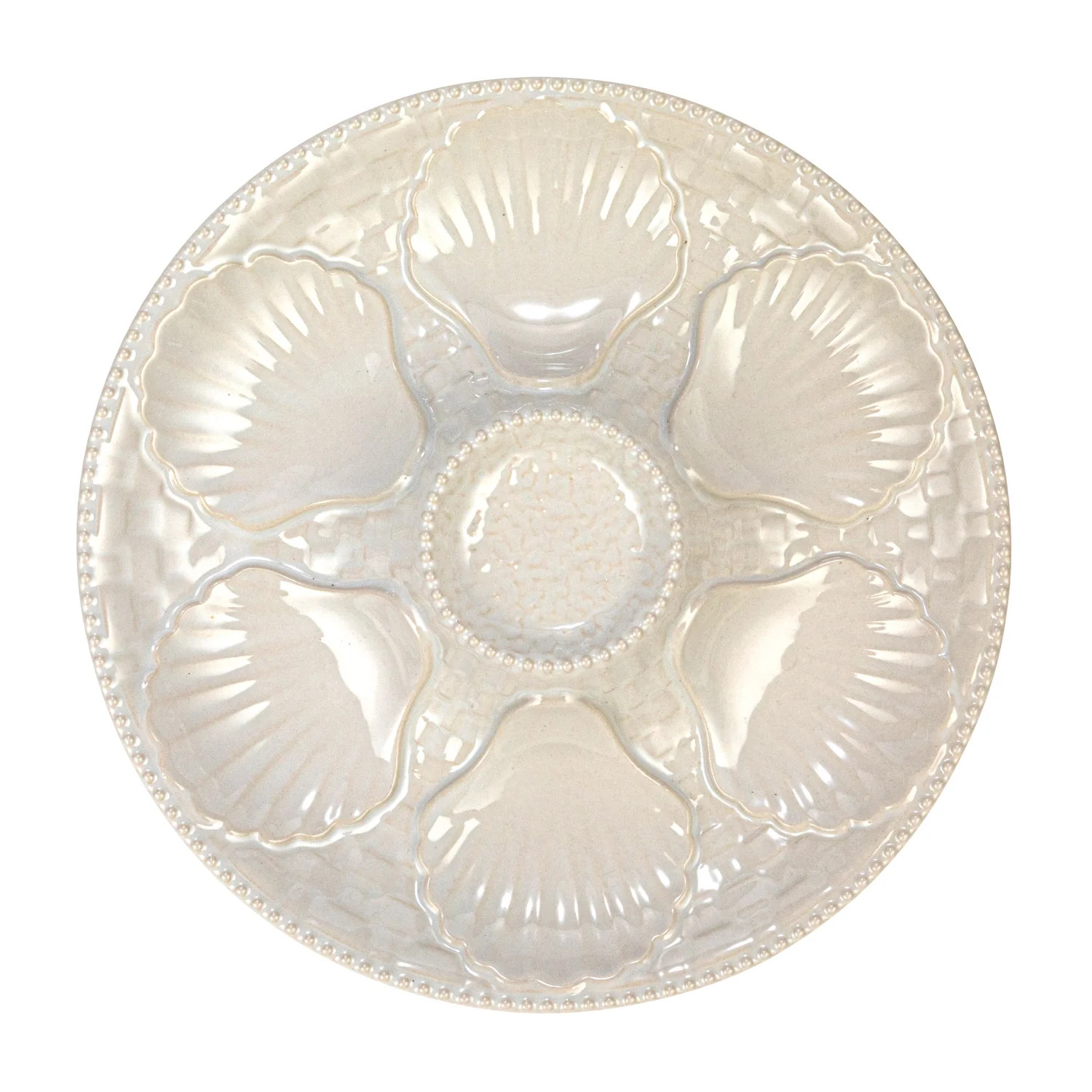 Stoneware Oyster Plate, Matte White | Auden & Avery