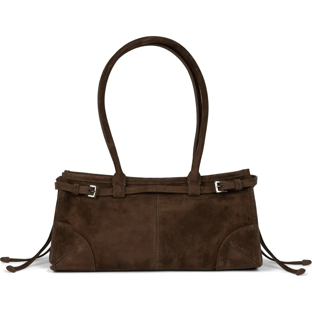 Jeffrey Campbell Pesky Leather Shoulder Bag in Brown Suede at Nordstrom | Nordstrom