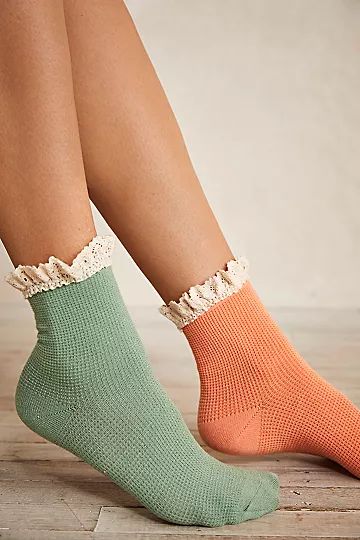 Beloved Waffle Knit Ankle Socks | Free People (Global - UK&FR Excluded)