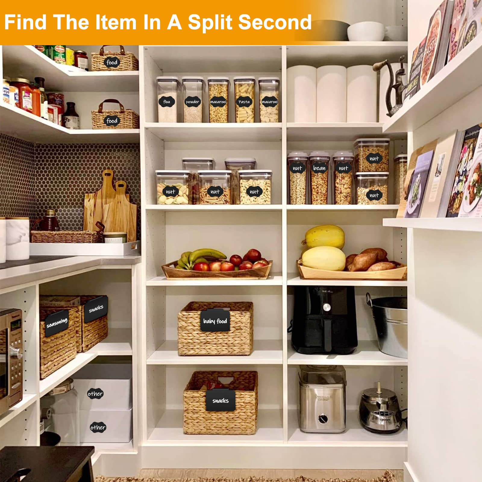 12PCS Basket Labels, Premium Bin Basket Labels Clip On, Pantry Basket Labels Tags for Storage Bin... | Amazon (US)