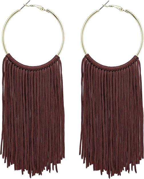 Coiris Boho Tassel Earrings for Women Bohemian Hoop Drop Tassels Western Earrings Dangle Country ... | Amazon (US)