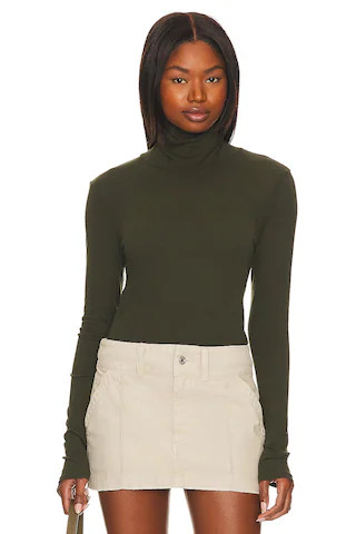 LA Made Roosevelt Turtleneck Tee in Military from Revolve.com | Revolve Clothing (Global)