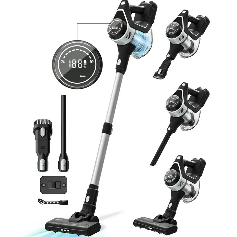 Nefoso Cordless Vacuum Cleaner,Powerful Stick Handheld with LED Display for Carpet Hard Floor Pet... | Walmart (US)