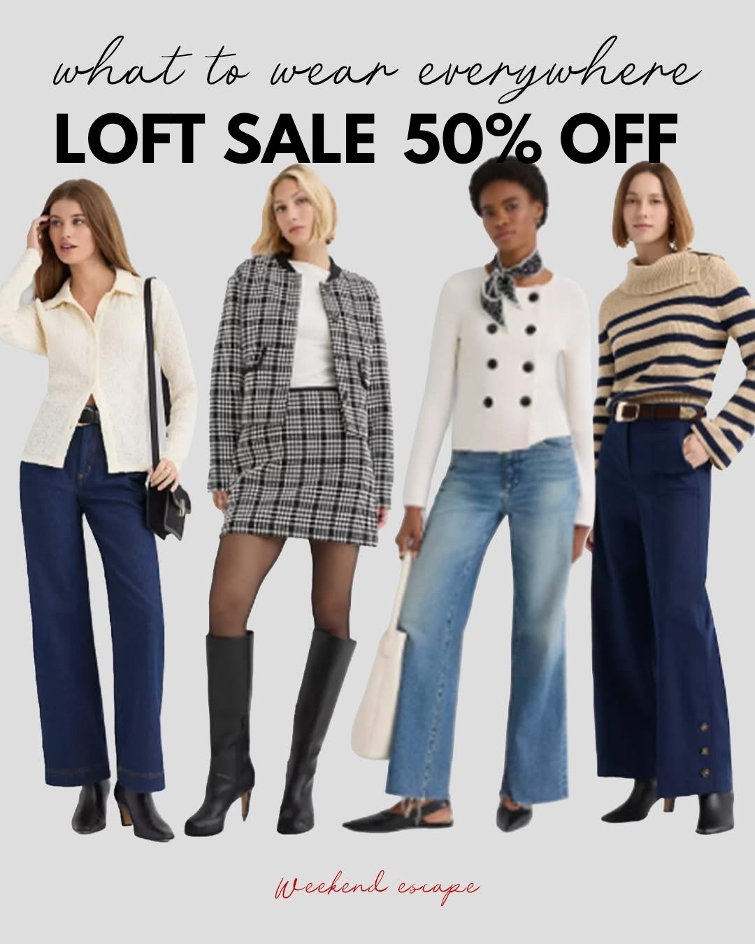 SALE at LOFT ‼️ SAVE 50% OFF Site Wide and FREE store pick up  🛍️  Click any product photo to Shop + SAVE!! Would be so appreciated 😍 

Workwear - Date Night - Office Outfit - Seasonal- Shoe Crush - Resort Wear - Dress - Dinner Date 
- Travel - Boots - Cowboy 🤠 Western Wear - Business Casual- Lounge Sets - Pajamas- - Jackets - Denim Dress - Wedding Guest Dress - Holiday Outfit - Gift Guide - Loft - SALE ALERT 

Follow my LTK @fashionistanyc on the @shop.LTK app to view this post and get my exclusive app-only content!

#liketkit #LTKgrwm #LTKdayinmylife #LTKootd #LTKgrwm #LTKTravel #LTKSaleAlert #LTKWorkwear #LTKPetite #LTKSeasonal
@shop.ltk
https://liketk.it/5Kscc