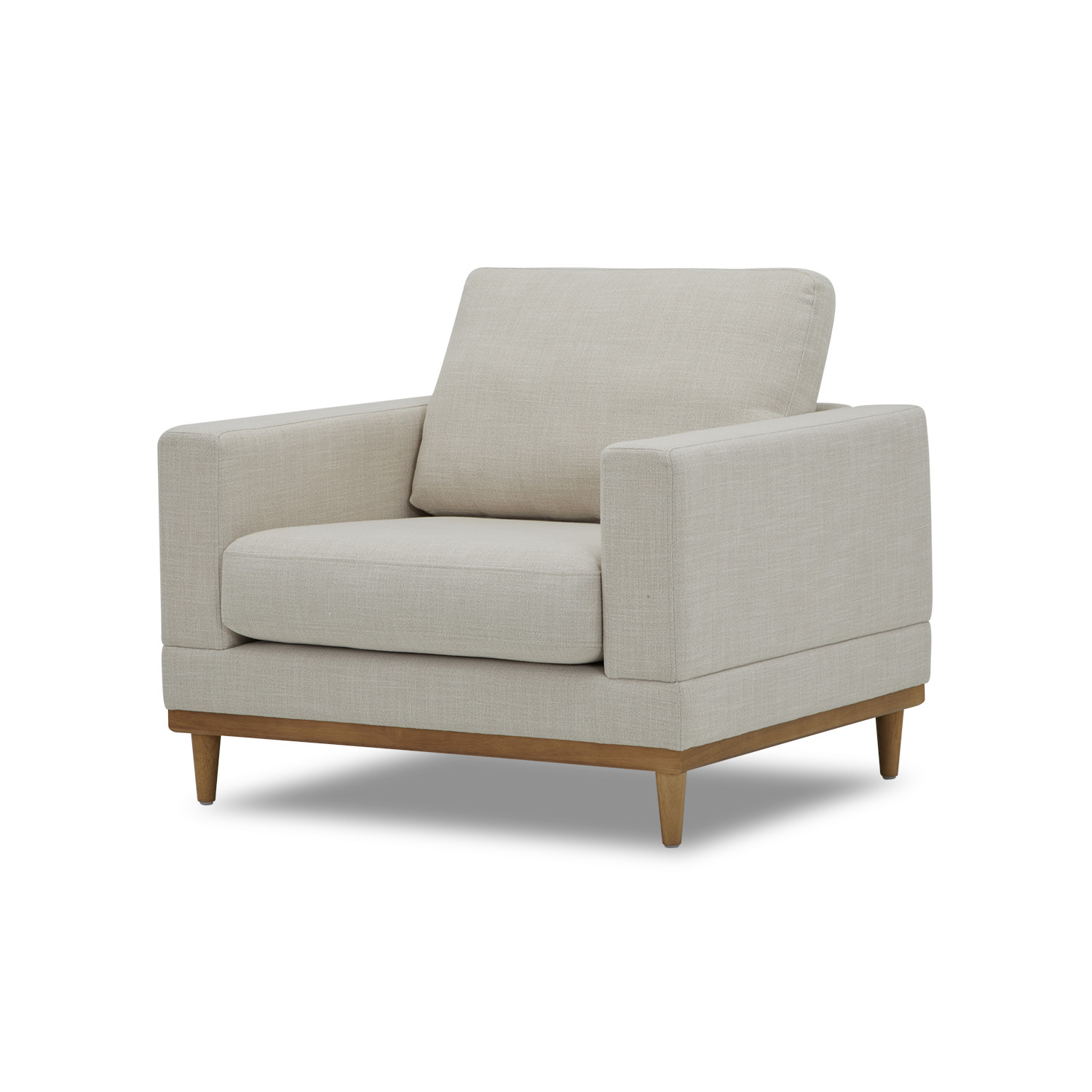 Better Homes & Gardens Springwood Wood Frame Accent Chair, Cream Linen | Walmart (US)