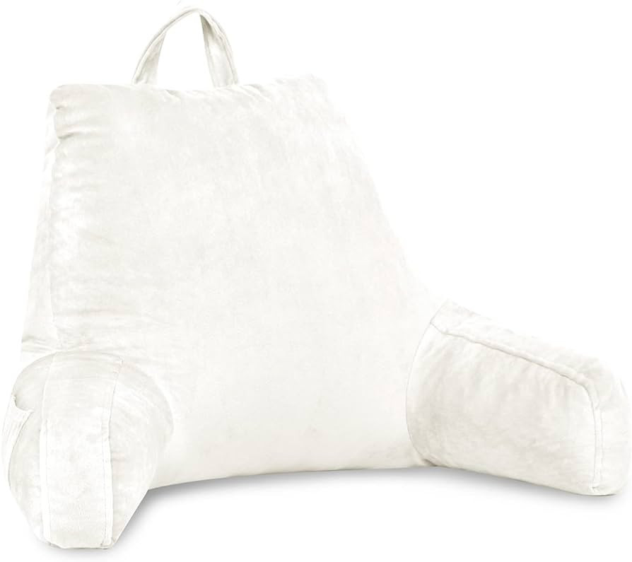 LOVTEX Reading Pillow with Removable Cover, Back Pillow for Sitting Up in Bed with Arms and Pocke... | Amazon (US)