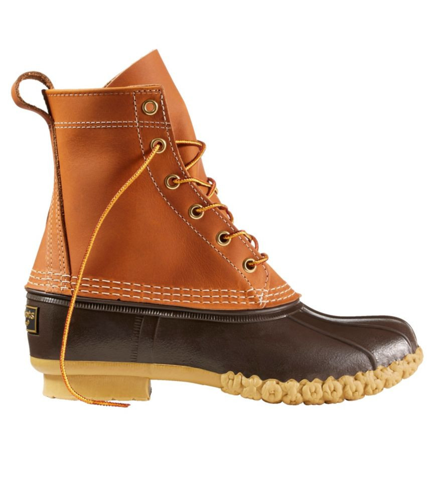 Women's Bean Duck Boots, 8" Tan/Bean Boot Brown/Gum 11(D), Leather/Rubber L.L.Bean | L.L. Bean