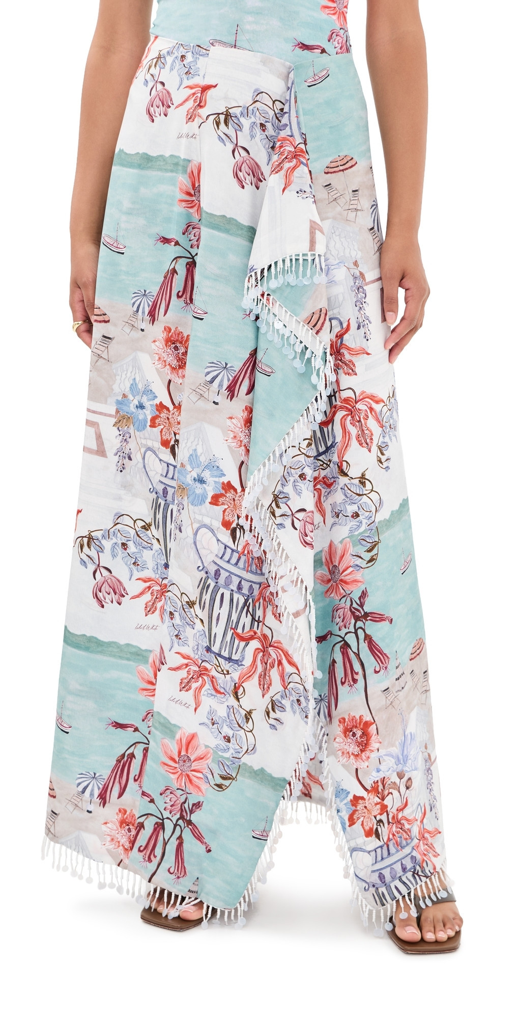 Isla & White Monroe Silk Skirt Laguna L | Shopbop
