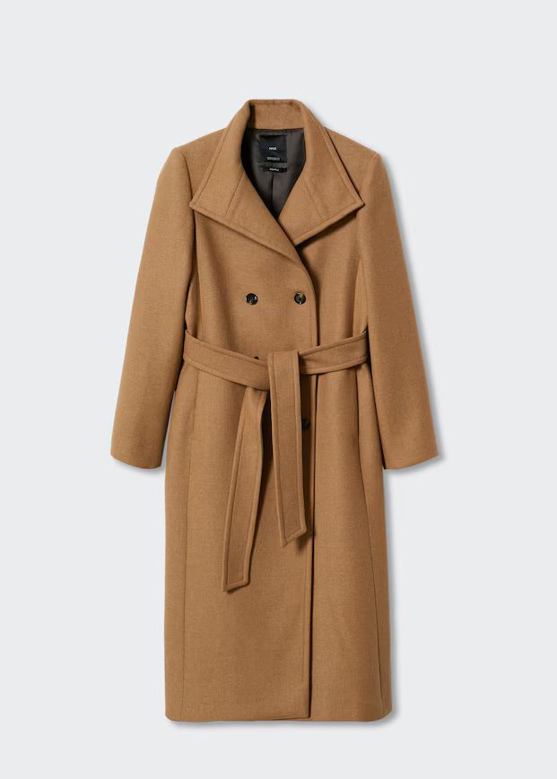 Woollen coat with belt | MANGO (UK)