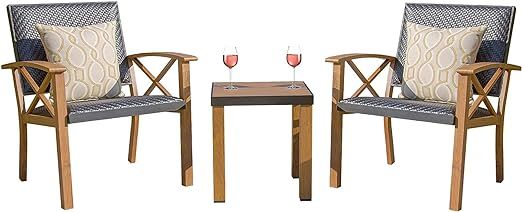 domi outdoor living 3 Pieces Outdoor Bistro Set Patio Furniture Wicker Bistro Set Aluminum Thicke... | Amazon (US)