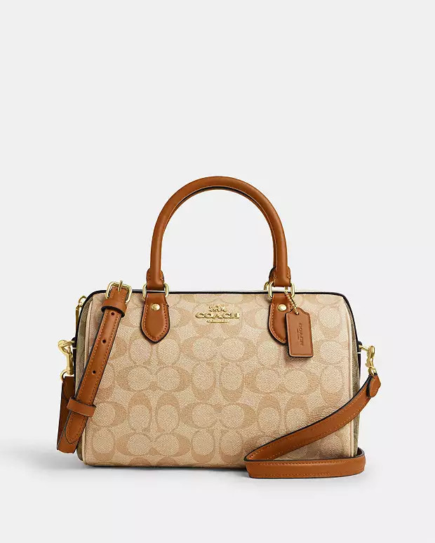 Rowan Satchel Bag In Blocked Signature Canvas | Coach Outlet US