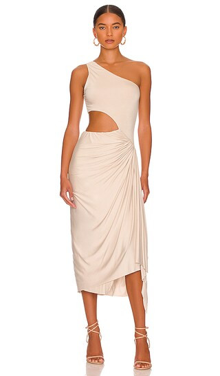 Lara Midi Dress in Ivory | Revolve Clothing (Global)