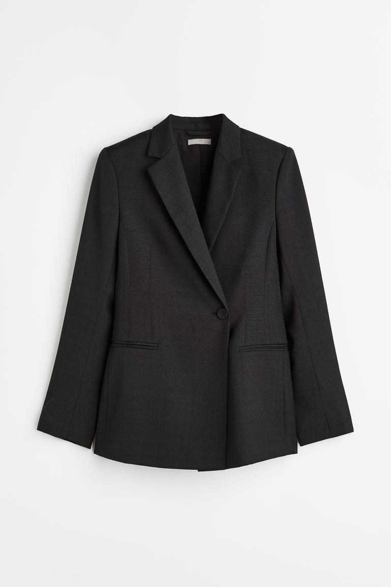 Fitted blazer - Black - Ladies | H&M GB | H&M (UK, MY, IN, SG, PH, TW, HK)