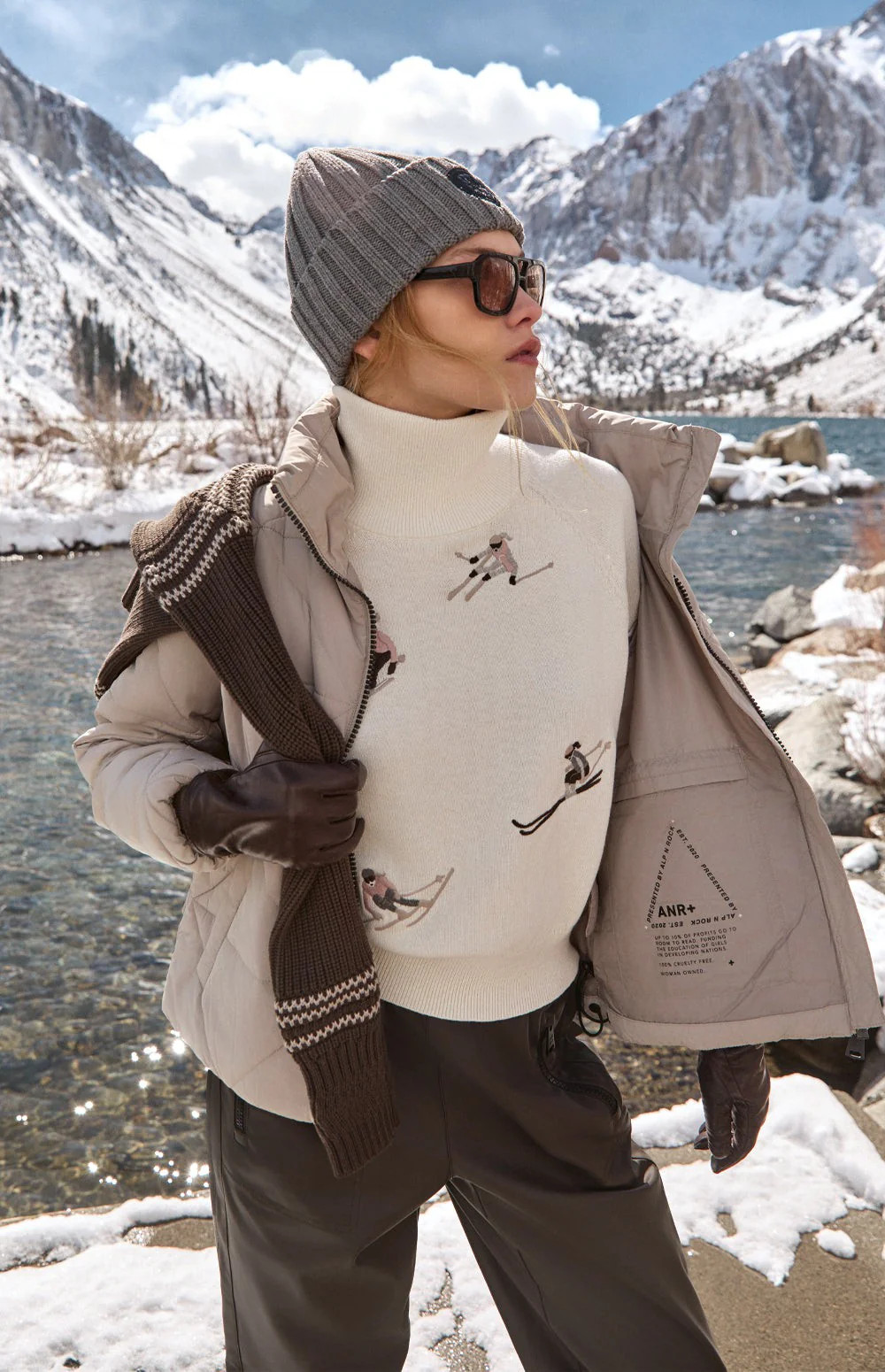 Belle Turtleneck Ski Sweater | Ivory | Alp N Rock