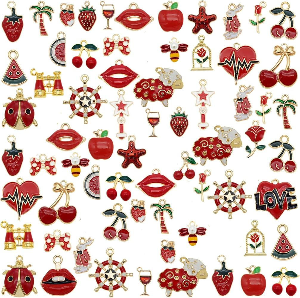 30pcs Mixed Enamel Charms Pendants for Jewelry Making Bulk lot Necklace Earrings Bracelet Craft F... | Amazon (US)