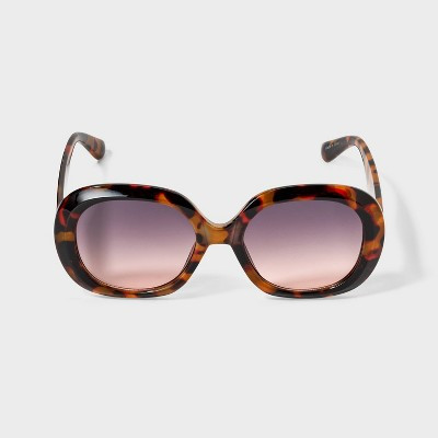 Women's Oversized Round Tortoise Shell Sunglasses - A New Day™ Brown | Target