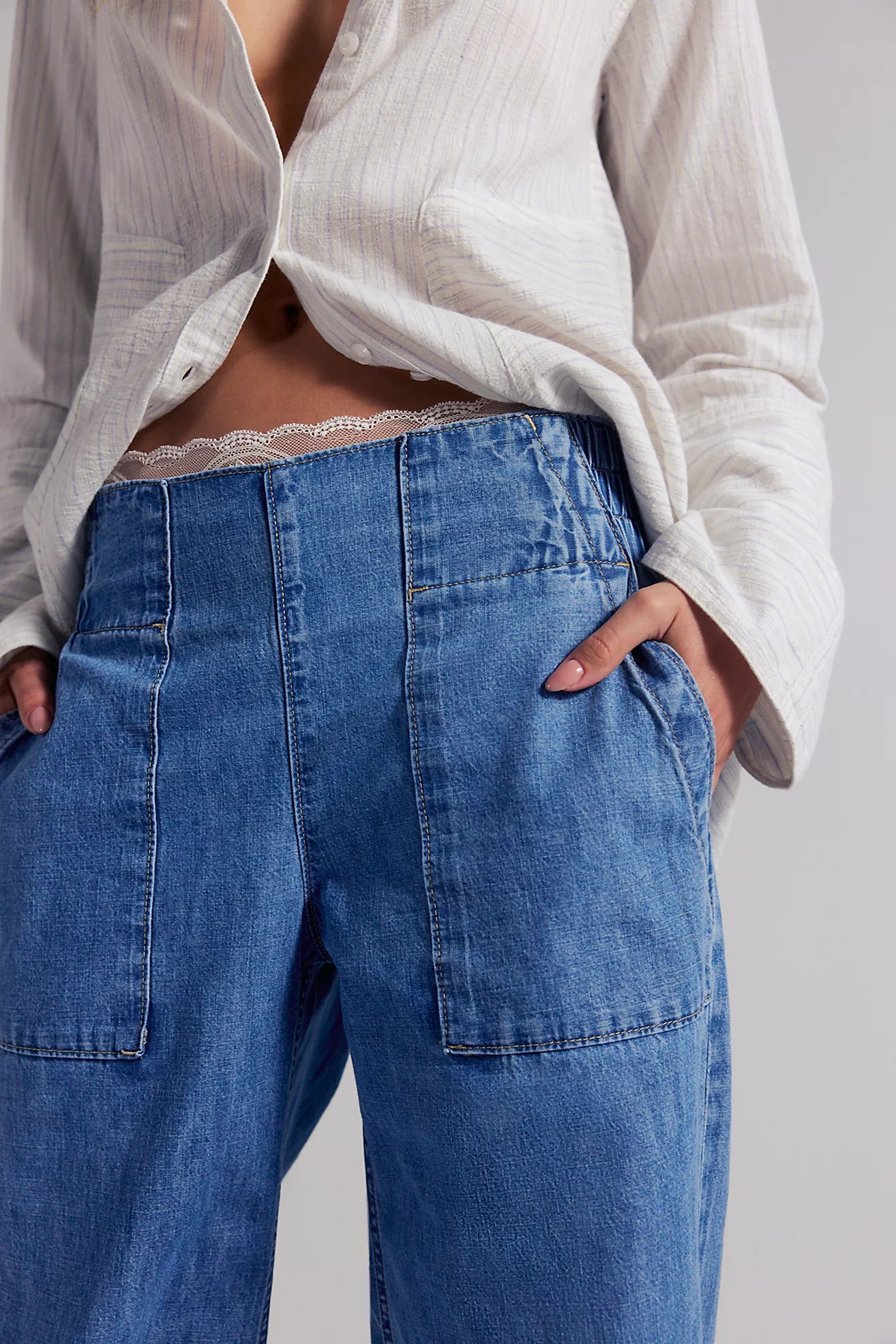 We The Free Breezy Denim Pull-On Jeans | Free People (Global - UK&FR Excluded)