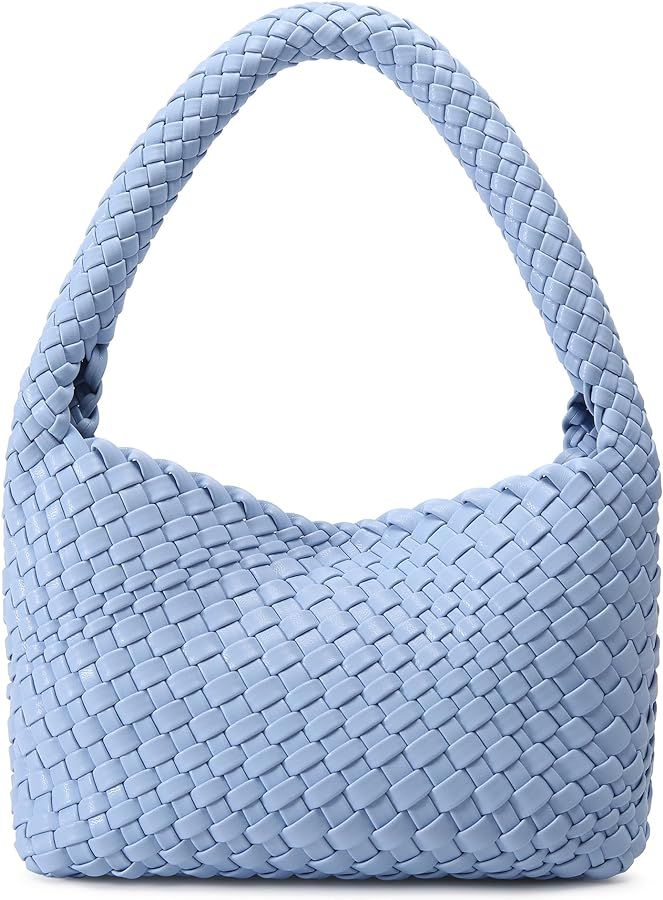Woven Bag for Women, Small Vegan Leather Summer Beach Purse, and Travel Handbags Ladies' Retro Ch... | Amazon (US)