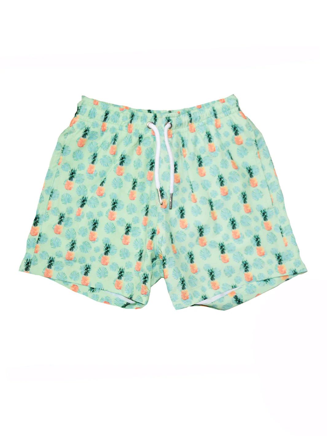 Bermies Men's Kids' Pineapple Vibes Swim Trunks in Green 4 Lord & Taylor | Lord & Taylor