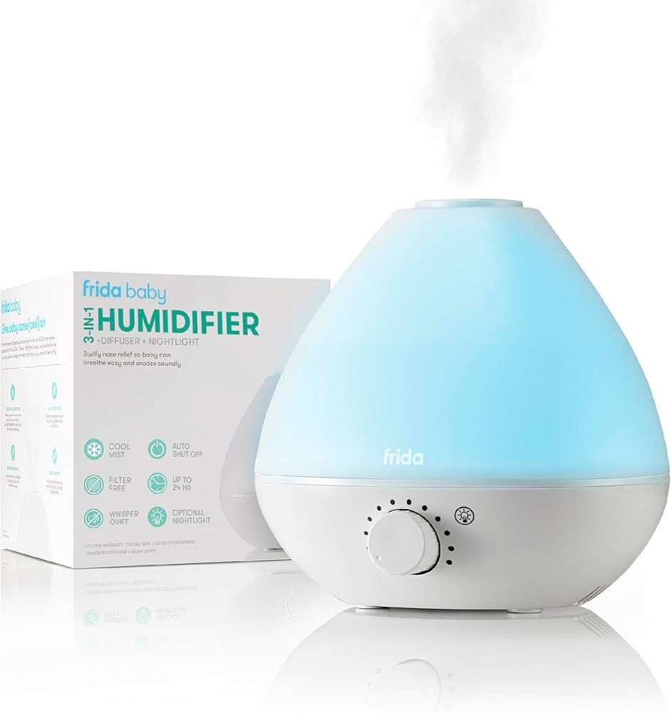 Frida Baby 3-in-1 Cool Mist Humidifier for Baby with Diffuser + Nightlight, Baby Humidifier for B... | Amazon (US)