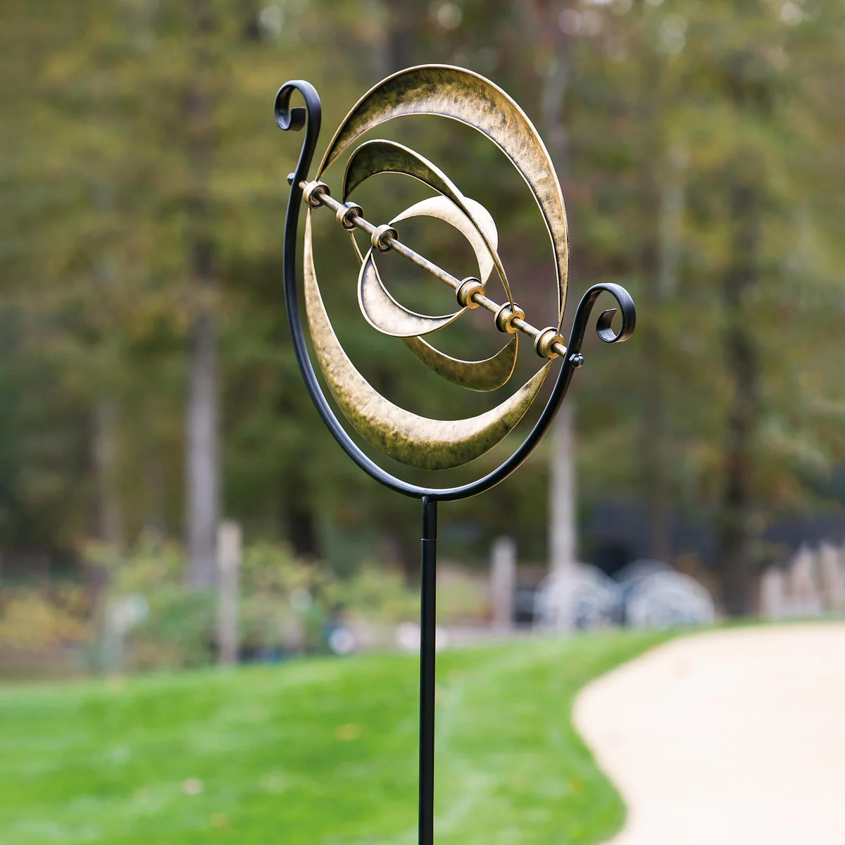 72" Galactic Hammered Metal Wind Spinner | Plow & Hearth