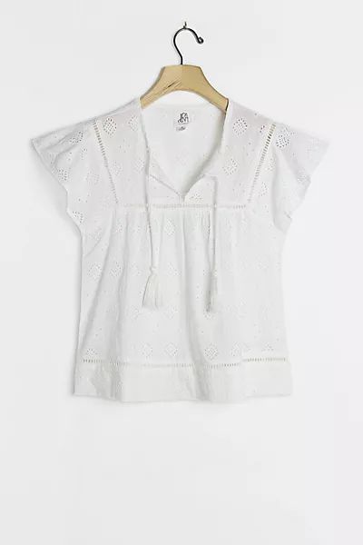 Elfrida Ruffled Eyelet Blouse | Anthropologie (US)