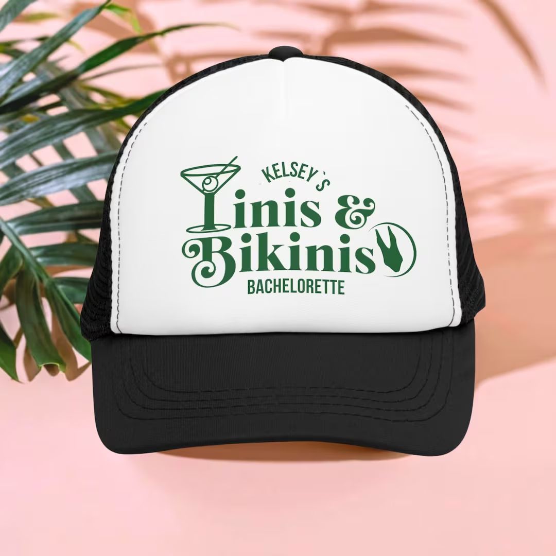 Martinis and Bikinis Bachelorette Party Trucker Hats, Custom Beach Bachelorette Caps, Personalize... | Etsy (US)