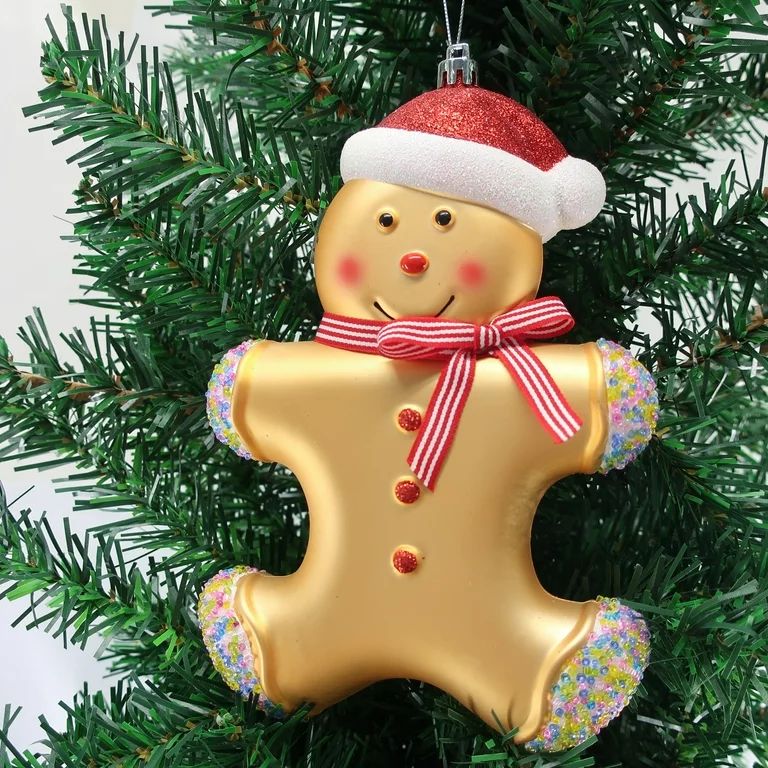 Red and White Jumbo Gingerbread Man Decorative Ornament, 7.9 in, by Holiday Time | Walmart (US)