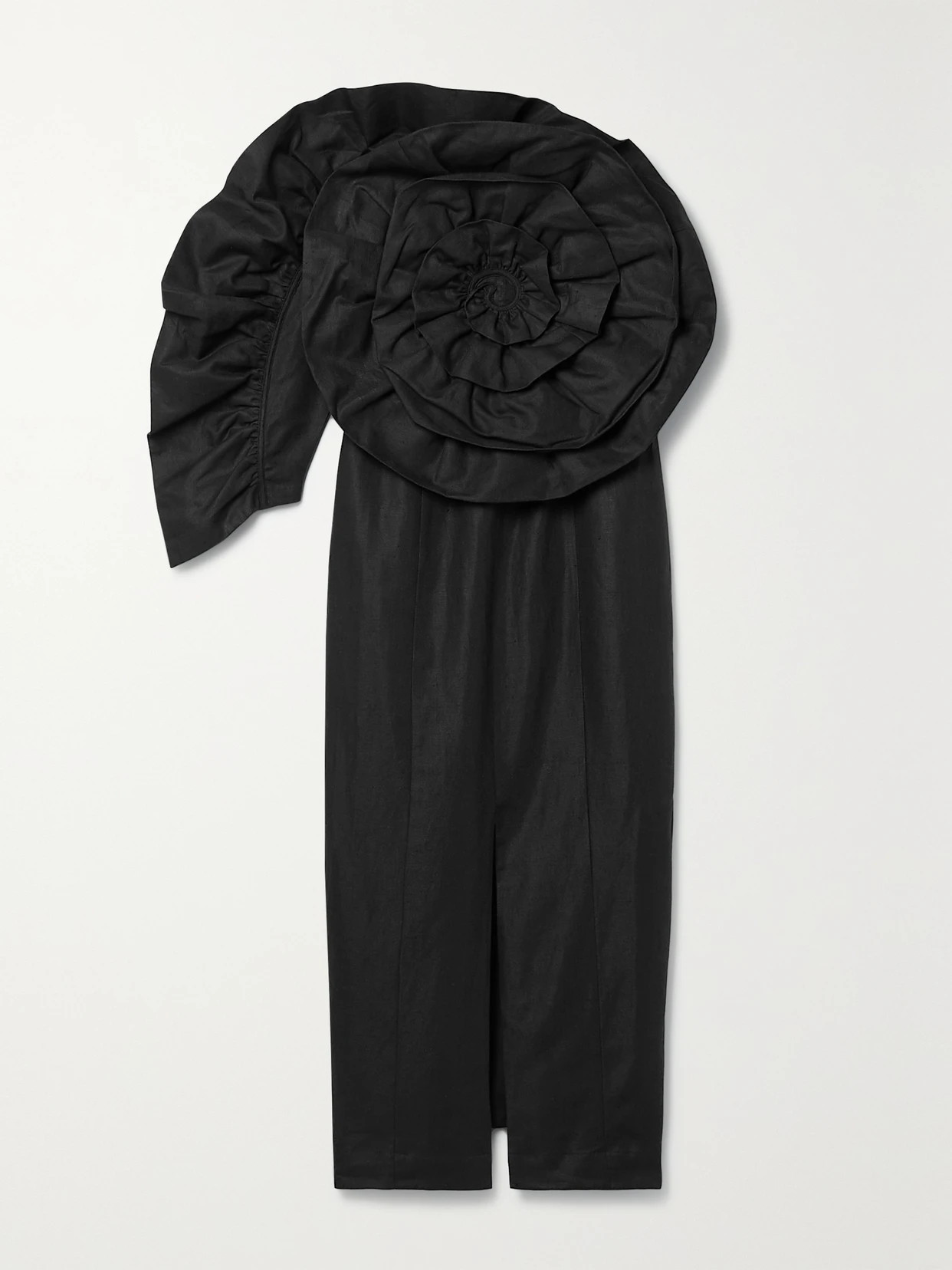 Mara Hoffman - + Net Sustain Valeria One-sleeve Organic Cotton And Linen-blend Midi Dress - Black | NET-A-PORTER (US)