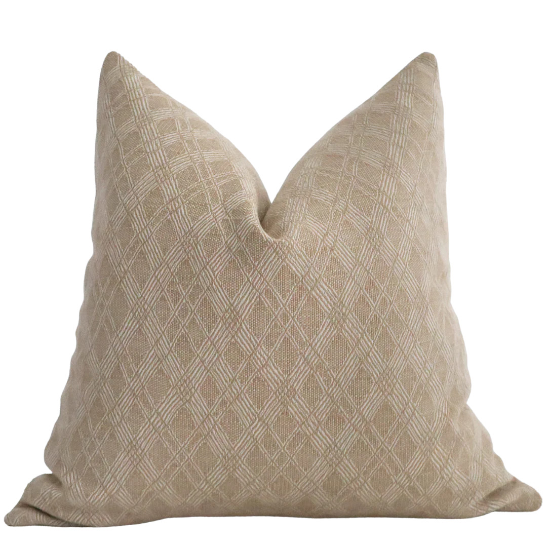 Tan Diamond Indoor/Outdoor Pillow Cover | Hackner Home (US)