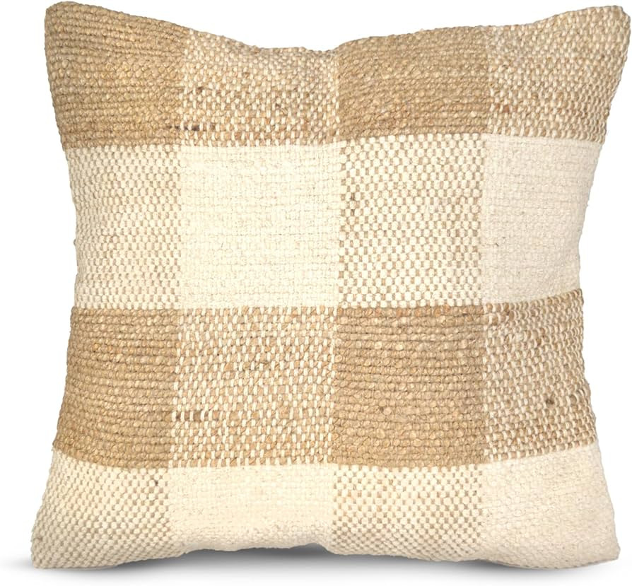 The Fine Living Co. Jute Throw Pillow Covers, Braided Decorative Pillow Covers, Farmhouse Accent,... | Amazon (US)