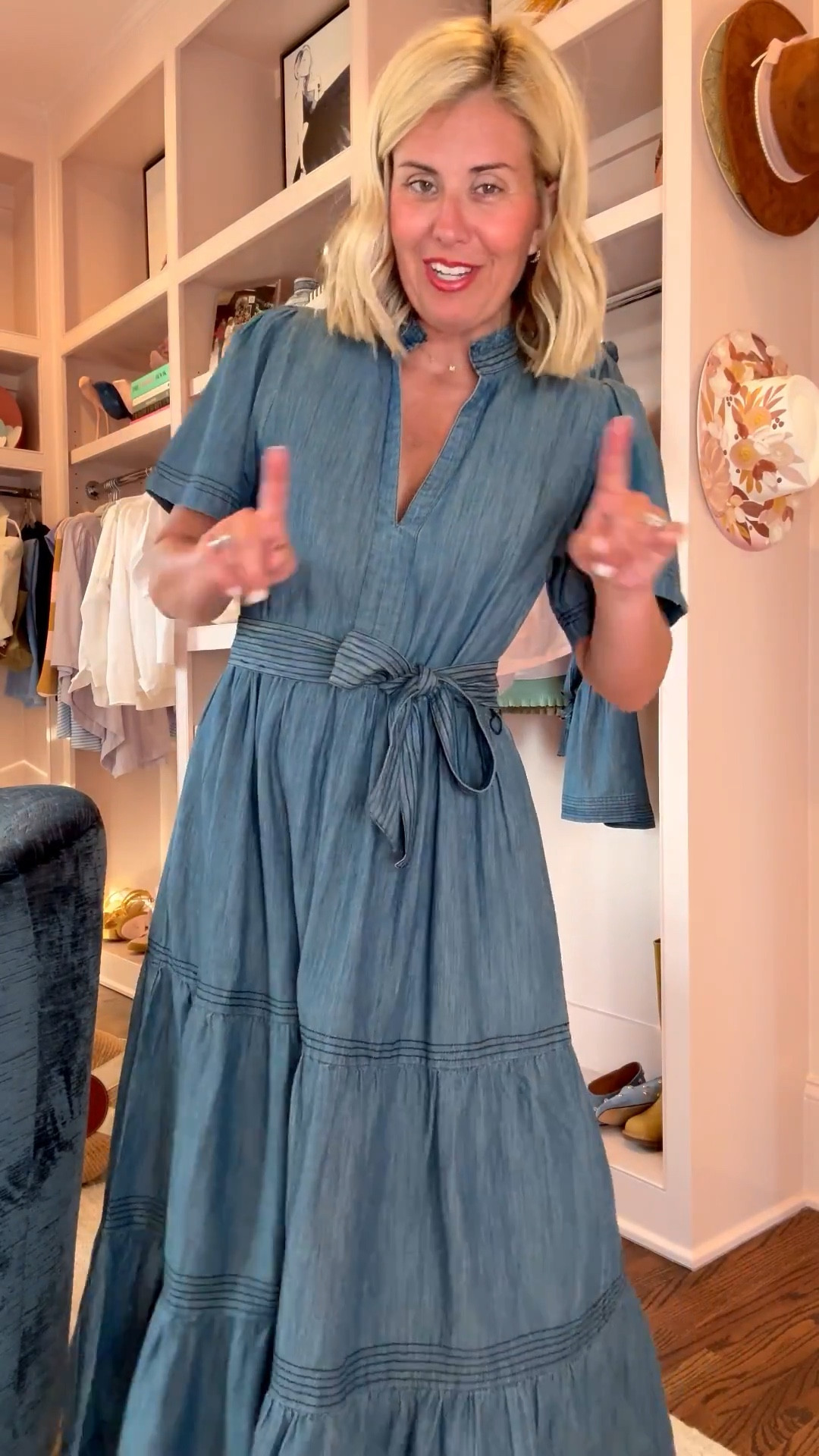 You are welcome ladies!! I just found us the dress we are living in. It comes in the maxi & mini version and every detail is perfection. I’m wearing XS and 7.5 in the flats. ￼

#LTKdayinmylife #LTKOver40 #LTKmomlife